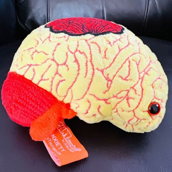 🎉Clearance🎉Giant Microbes Anxiety Brain Stuffed Plush 5" - Picture 1 of 3